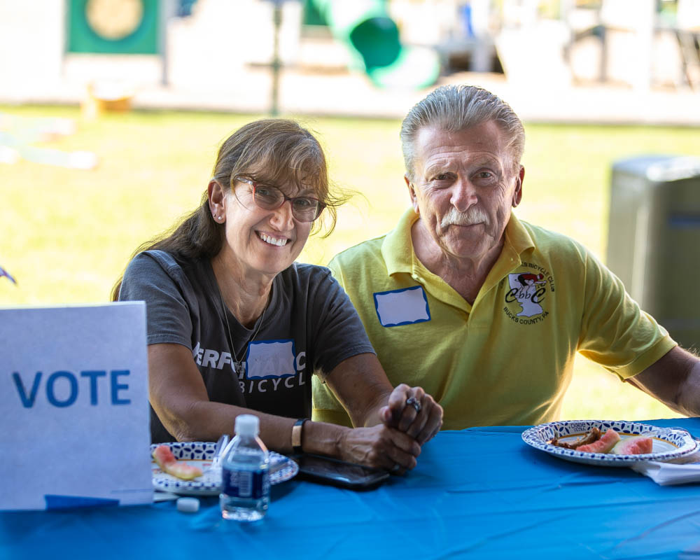 Volunteers encourage people to register and vote in Bucks County, PA